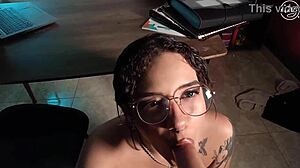 i beg boss for raise while riding his cock in fishnets