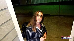 busty nerd celeste bounces huge tits masturbates curves wildly