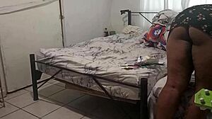 mama chubby bbw cleans room in tight curvy outfit