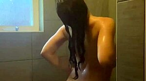 petite nadia diamo twerks her wet body in steamy shower slow mo