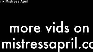 Dominatrix mistress april forces slave to lick turd from latex butt