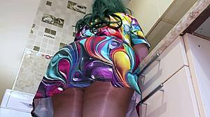 husband away, busty stepmom spreads for stepson's cock in every hole