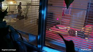 Blonde Student Hogtied Bound Choked Deepthroated by Big Cock Master