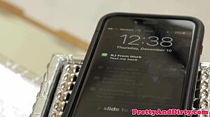 Stunning girlfriend blindfolded sucks cum in mouth on bf cock