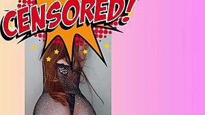 stunning redhead sol megan fire strips in sheer lingerie teasing slow