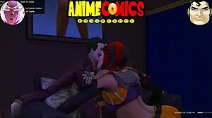 intense passion as joker bangs prostitute harley quinn in wild comic frenzy