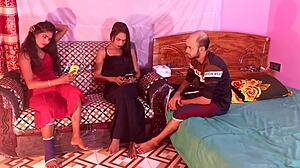 Two Girls Call Friends for Wild Foursome Fuck at Home