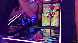 hit ball in hoop 10 times for creampie inside skinny teen