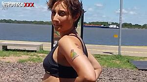 Sadira Hotwife Teases Flashes Pretty Blonde Facial Cumwalking Public