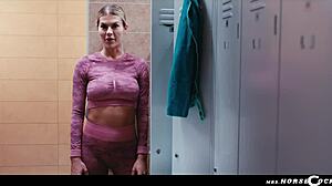 gym slut zlata shine wrecked by huge xxl futa shemale cock anal