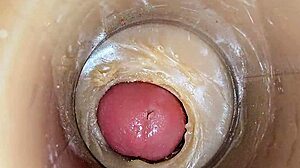 What if super cum floods tight oiled pussy in 4K ASMR internal view?