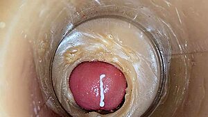 What if super cum floods tight oiled pussy in 4K ASMR internal view?