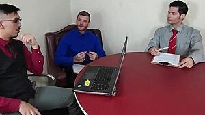 prim office erupts into bareback slut orgy with double penetrations