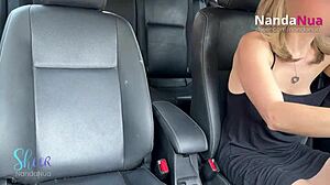 crazy submissive slut hunts strangers on street for deepthroat cum in mouth inside car