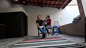 Brazilian Couple Fucks Doggystyle in Garden with Kisses and Licks