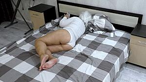 i squeezed my ass tight challenging stepson's anal thrust