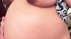 Pregnant Maid Bursts Out Big Tits and Hairy Pussy on Solo Cam Show!