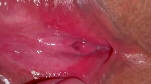 close view of amateur wife's shaved pink pussy 275 days post virginity loss