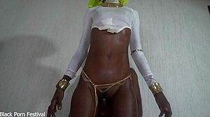 heart pounding standing fuck with skinny african beauty from holiday hookup