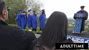 Pov Sneaky Public Fuck Turns into Wild College 3-Way!