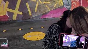 Bisexual Amateurs Eat Natural Tits And Pussy At Outdoor Fast Food Public Spot