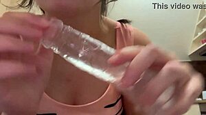 Stepsister SLIPS cock in PUSSY for JOI test, DILDOS to wet ORGASM
