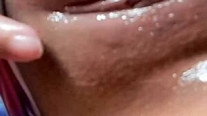 Naughty latina babe worships huge ass masturbating wet pussy solo