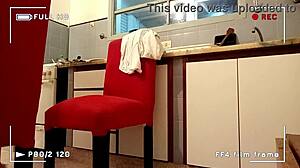 whoa caught my stepdad filming our kitchen fuck in fishnets it's free for subs