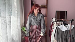 hey, check out this cute nerdy library girl in stockings