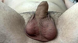 hey watch this cute brunette humiliate my tiny penis with her big tits