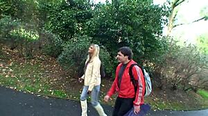 horny blonde street pickup takes cock deep in park ass?