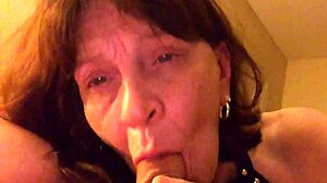 granny carmen loves deepthroating cock up close in pov
