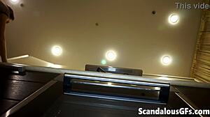 omg my girlfriend's shaved redhead pussy looks so yummy up close in kitchen pov