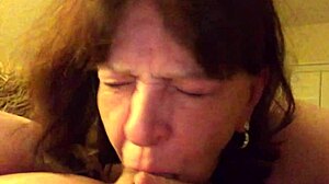 granny carmen loves deepthroating cock up close in pov