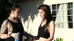 Alternative Goth Emo Slut Gets Hardcore Facial After Tattoo Fetish Blowjob and Masturbation