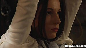 her big tits and ass get fingered hard by lesbian mistress in bdsm bondage submission