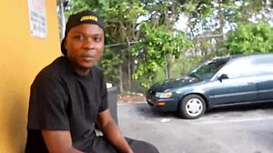 damn im addicted sucking this corner boys huge black cock outdoors