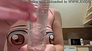 Stepsister SLIPS cock in PUSSY for JOI test, DILDOS to wet ORGASM