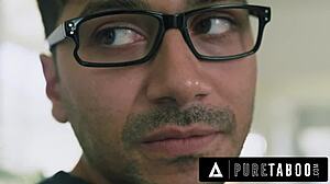 virgin incel bends naive lilly bell doggystyle fingering her hairy pussy behind stepmom's back