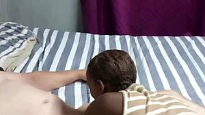 My 18yo black schoolgirl teen sucks big white daddy cock wet and deep