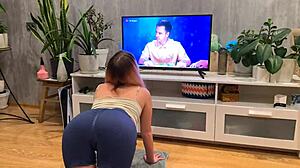 Stepsisters stretch pussies then ride cock ending in cum on tits!