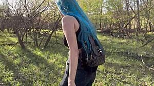 Street slut student bends for creampie doggystyle pussy pounding