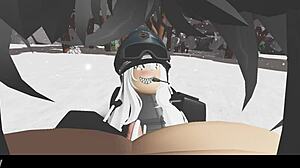 Blonde Hottie Delivers Intense Blowjob and Missionary in Snowy Forest