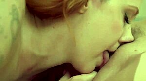 Redhead lesbians scissor wildly post-sauna fingering bliss