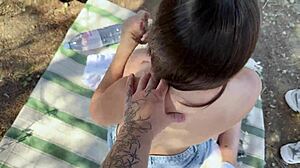 Lost In Woods Petite Brunette Begs For Creampie In Her Tight Pussy Passage