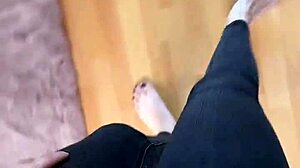 socks fetish teen wakes up early showing off her pretty feet collection