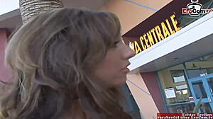 blonde brunette 18+ lesbians finger lick and double dildo fuck pussies