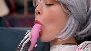 why not watch eva barbie dildo fuck her wet shaved pussy?