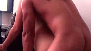 Horny Wife Fucks Lover Doggystyle in Bedroom While Husband Works