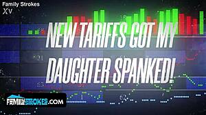 Stepdad spanks her ass then teaches cock swallowing with credit card punishment